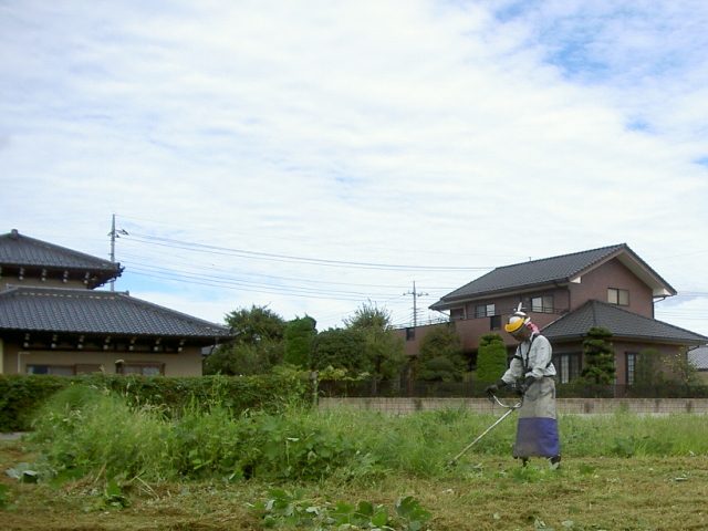 機械による除草作業